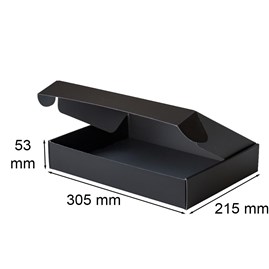 Pudełko Lakierowane 305x215x53mm Czarno-sreb. F427