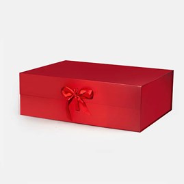 Czerwone pudełko magnetyczne XXL 600x440x200mm ze wstążką do dużych prezentów