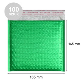 Koperty bąbelkowe metaliczne zielone CD 100 szt