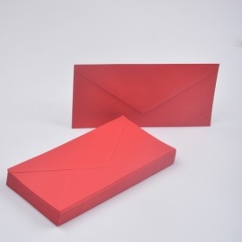 Koperty ozdobne DL CZERWONE 220x110mm 50szt