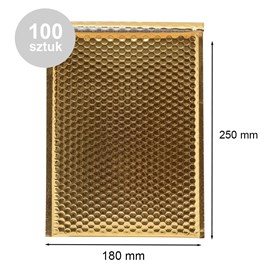 Koperty bąbelkowe metaliczne złote D14 100 szt