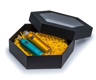 Pudełko karbowane czarne 380x380x90mm z oknem