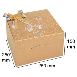 Pudełko świąteczne składane XL 250x250x150mm K-8082 ZT złote