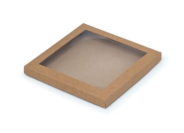 Pudełko ozdobne kraft 210x210x20mm z oknem