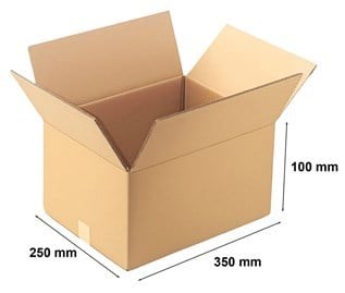 Pudełko klapowe 350x250x100 mm B360 – 10 kartonów