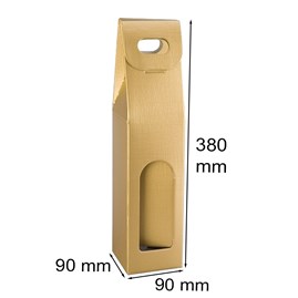 Pudełko na butelkę wina K-877 9x9x38cm Złote