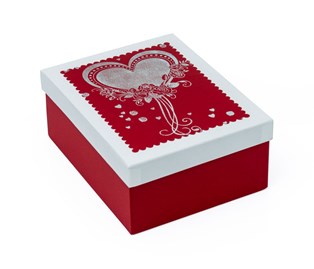 Zestaw pudełek Walentynka czerw. z białym (3szt)