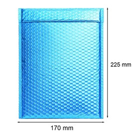 Koperta metaliczna bąbelkowa niebieska C13 170x225