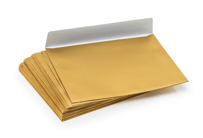 Koperty samoklejące ozdobne C5 Matowe złote 120gsm 50 sztuk