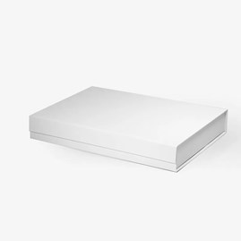 Eleganckie białe pudełko magnetyczne składane 380x280x60 mm