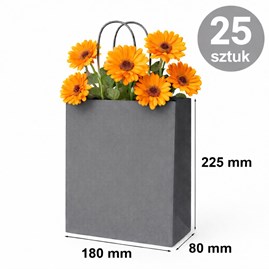 Torba papierowa kraft szara 180×80×225 mm 25 sztuk