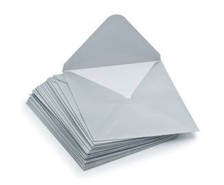 Koperty ozdobne kwadratowe K4, Matowe srebrne, 120gsm, 50szt