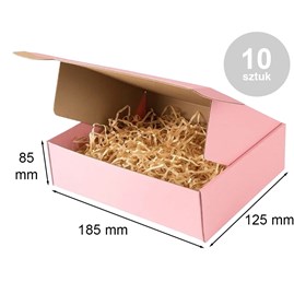 Pudełka różowe 185x125x85 mm – wykrojnikowe 10 sztuk