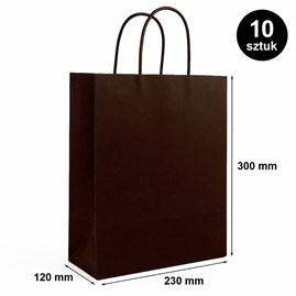Torba prezentowa 230x120x300 mm czekoladowa 10 szt