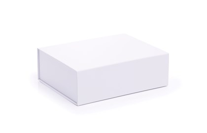 Białe pudełko magnetyczne 280x220x90mm z tektury litej, opakowanie prezentowe