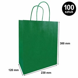 Torba prezentowa 230x120x300 mm ciemnozielona 100 szt