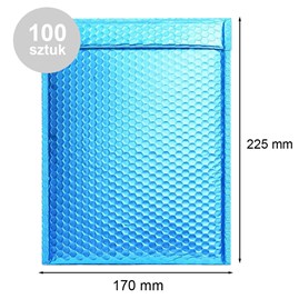Koperty bąbelkowe metaliczne C13 100szt Niebieskie