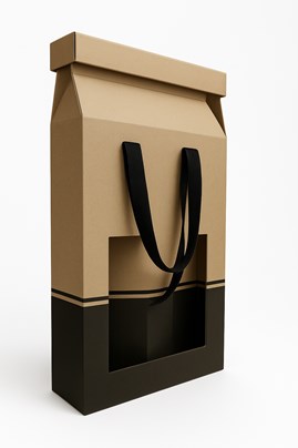 Karton kraft na 2 wina – 190×95×385 mm z automatycznym składaniem
