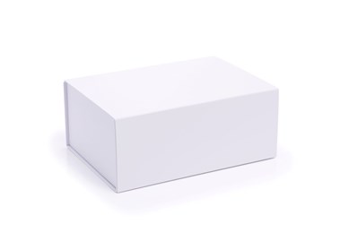 Białe sztywne pudełko magnetyczne prezentowe 360x260x150mm z tektury litej