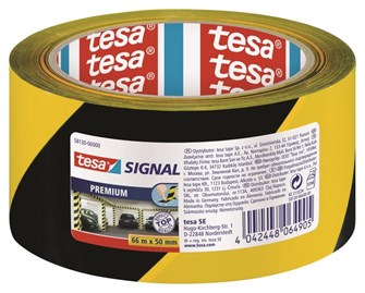 Taśma Ostrzegawcza TESA PVC 50mm/66m żółto-czarna