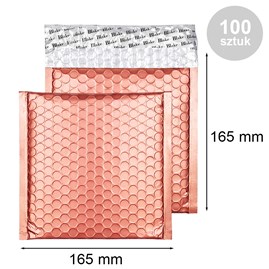 Metaliczna koperta bąbelkowa różowe złoto 165x165 mm CD