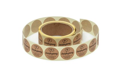 Naklejki Kraft Fi35mm "Dziękujemy za wsparcie..."
