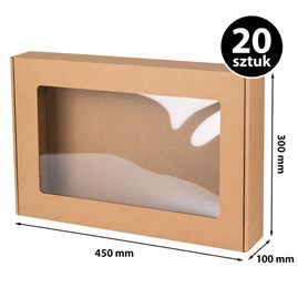 Pudełko ozdobne z okienkiem 450x300x100 mm 20 szt