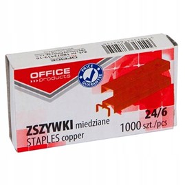 Zszywki Office Products 24/6 miedziane 1000szt.