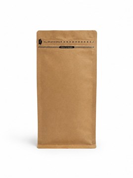 Doypack Flat Bottom 1 kg brązowy kraft z zaworem i zamknięciem ZIP