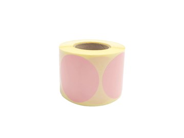 Naklejki okrągłe o średnicy 35mm, rolka 500szt. Różowe Jasne