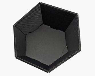 Taca 6-kątna kosz prezentowy karbowana czarny Duży 245x290mm