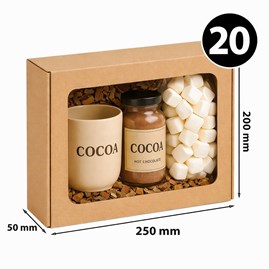 Pudełko ozdobne z okienkiem 250x200x50 mm 20 szt