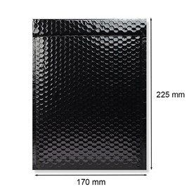 Koperta bąbelkowa metaliczna C13 czarna 170x225mm