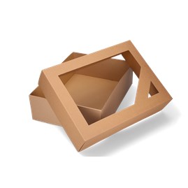 Pudełko karbowane wieczkowe 400x310x120mm z oknem