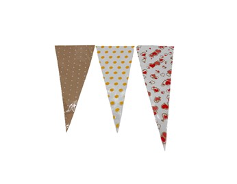 Rożek Celofanowy Szpic Serca 15x40cm