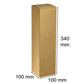 Pudełko na butelkę 100x100x340mm K-891 Złote