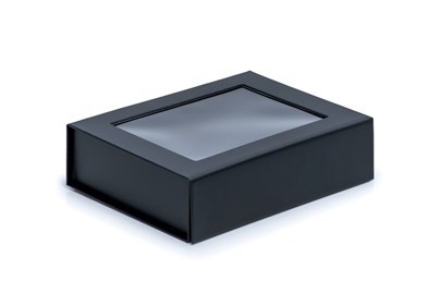 Pudełko Magnetyczne Czarne z okienkiem 200x150x55mm(zew) B6 Prezentowe