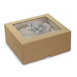 Pudełko karbowane wieczkowe 220x200x105mm z oknem