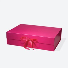 Pudełko magnetyczne magenta 330x255x115mm, sztywne opakowanie prezentowe