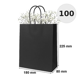 torba papierowa czarna 180x80x225 mm 100 sztuk