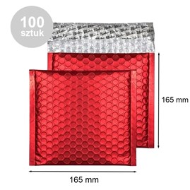 Koperty bąbelkowe metaliczne czerwone CD 100 szt