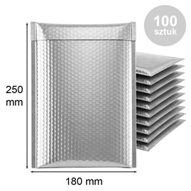 Koperty bąbelkowe metaliczne srebrne D14 100 szt