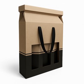 Karton kraft na 3 wina – składany POP-UP 285×95×385 mm