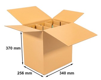 Pudełko klapowe 340x256x370 mm na 6 butelek EB580 – 20 szt.