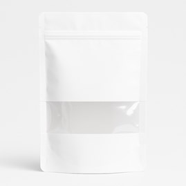Doypack Biały Mat 250ml z małym okienkiem –kompaktowe opakowanie 50szt
