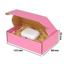 Różowy karton fasonowy 155x88x43 mm – pudełko na kosmetyki, biżuterię i prezenty