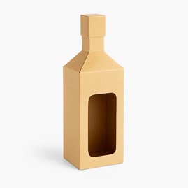Karbowane pudełko na prezent winiarski 90x90x335mm