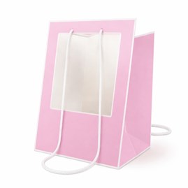 Torba prezentowa z oknem 300x300x400 mm liliowa