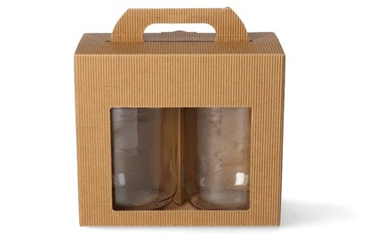 Pudełka karbowane na 2 słoiki 0,9l 195x95x165mm 10szt