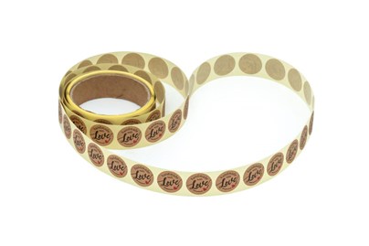 Naklejki okrągłe Kraft Handmade with Love - wzór 2